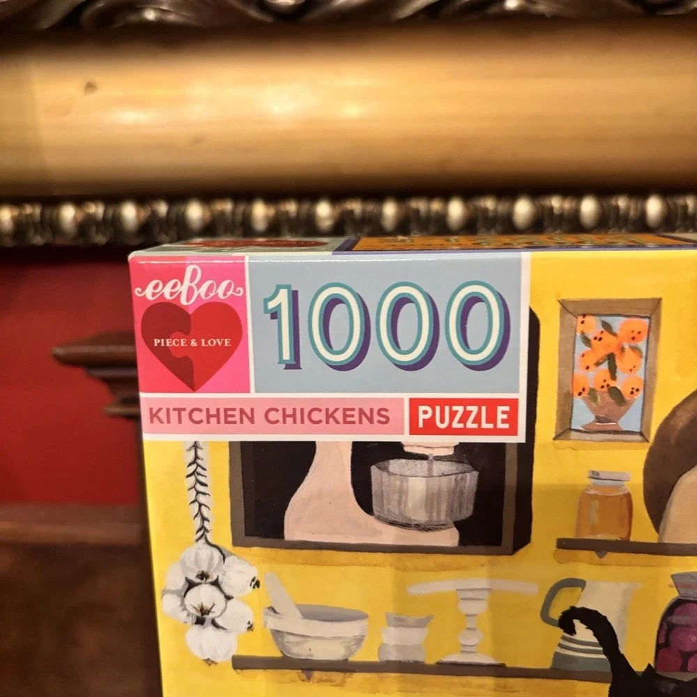 eeBoo Kitchen Chickens 1000 Piece Puzzle New Sealed‎ Cat Hen Farmhouse Kitchen